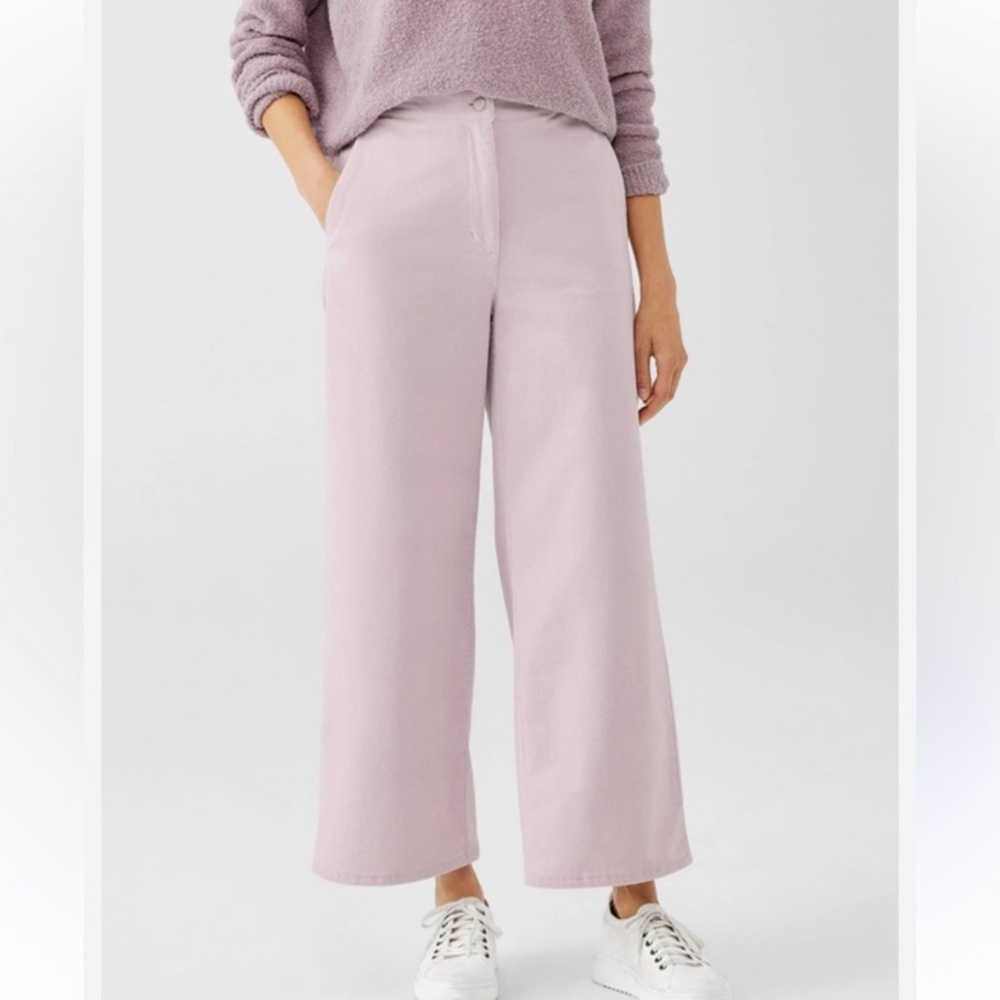 Eileen Fisher Corduroy Purple Wide Leg Pants M